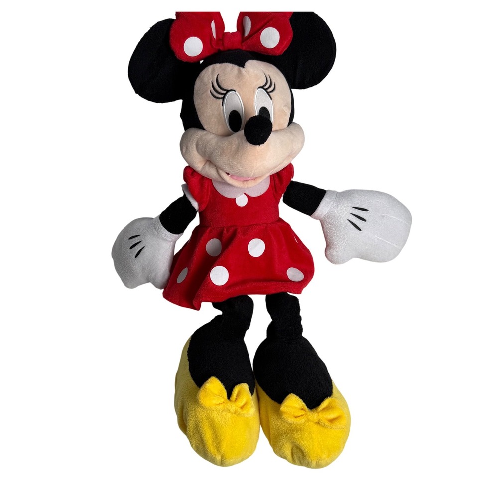 Disney Store Minnie Mouse 26" Giant Plush Toy Stuffed Animal Red Polka Dot Dress